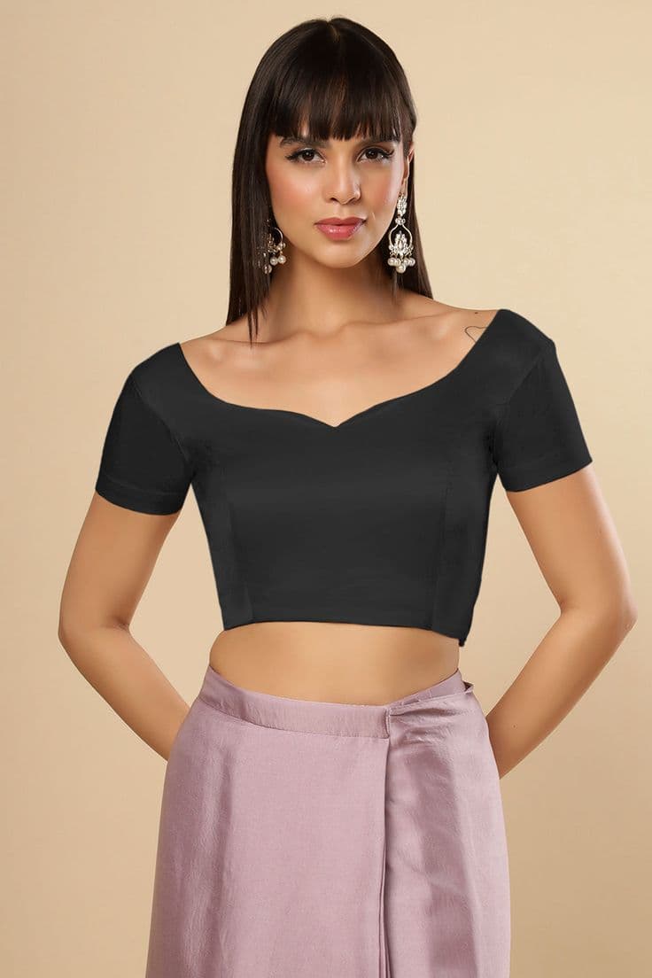 Plain Half Sleeves Blouse