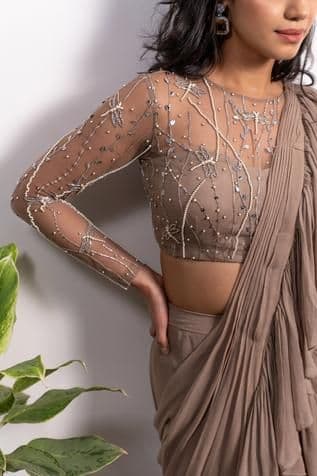 Sheer Sleeves Blouse